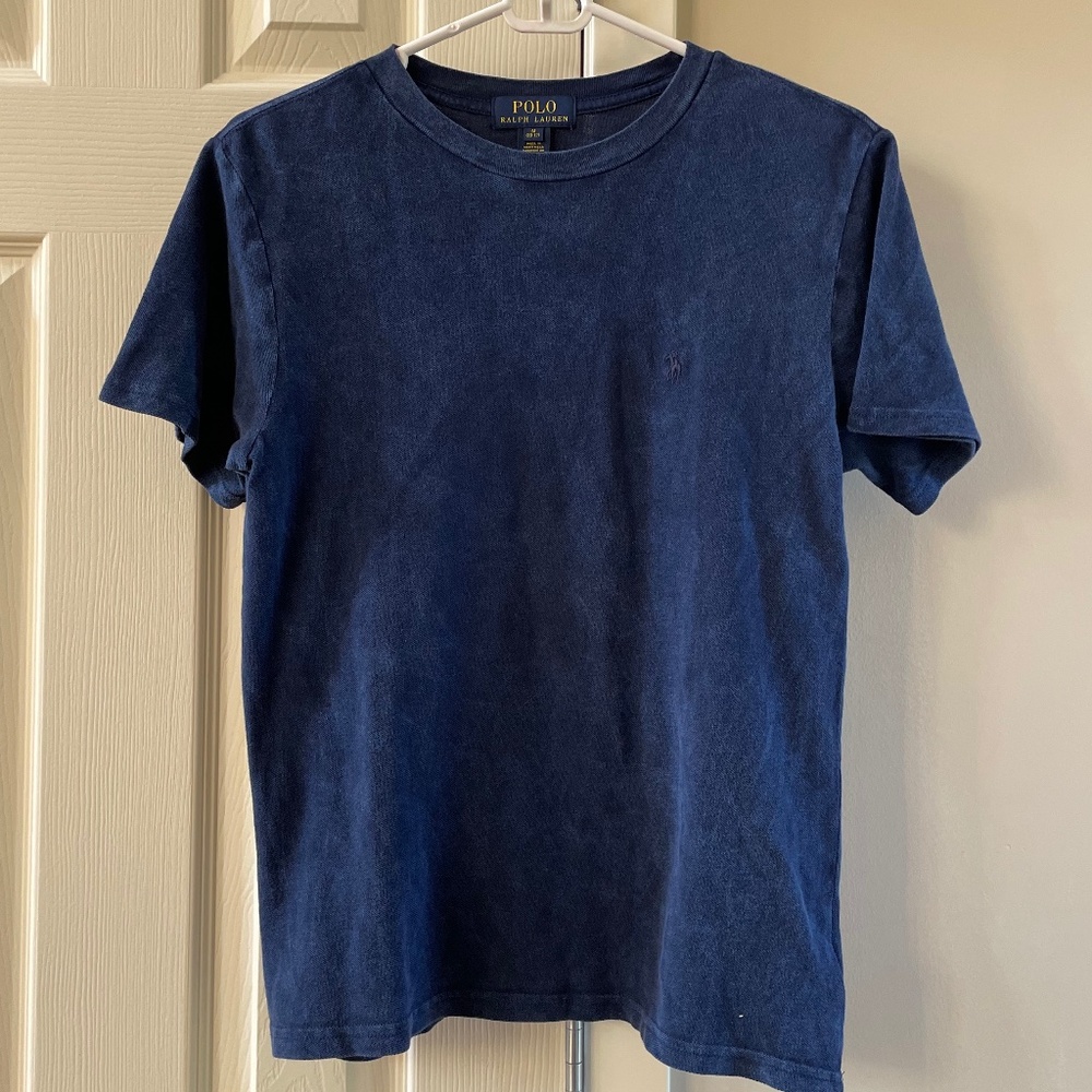Ralph Lauren Indigo Dye Crewneck Tee Youth Medium New with Tags